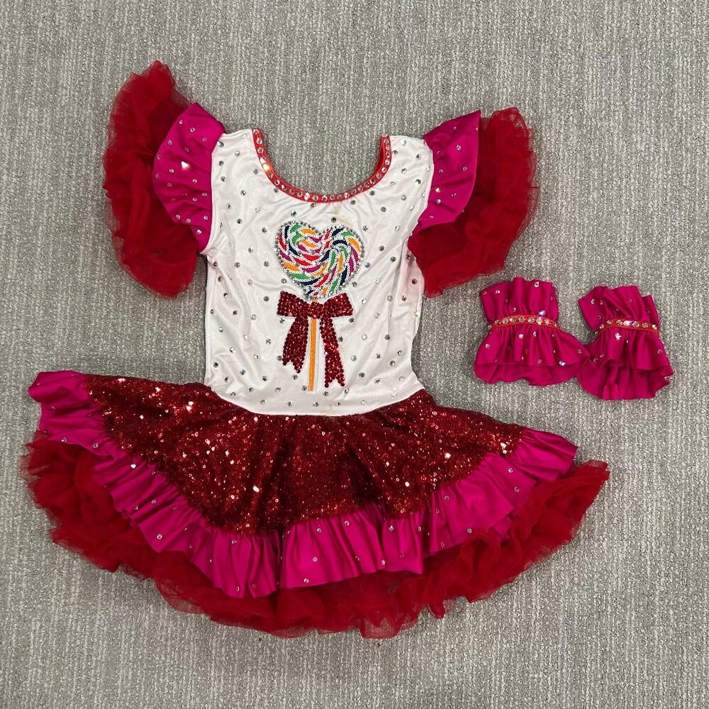 Candyland tutu dress with rhinestones | lollipop tutu dress Kids Size 4-6 yo